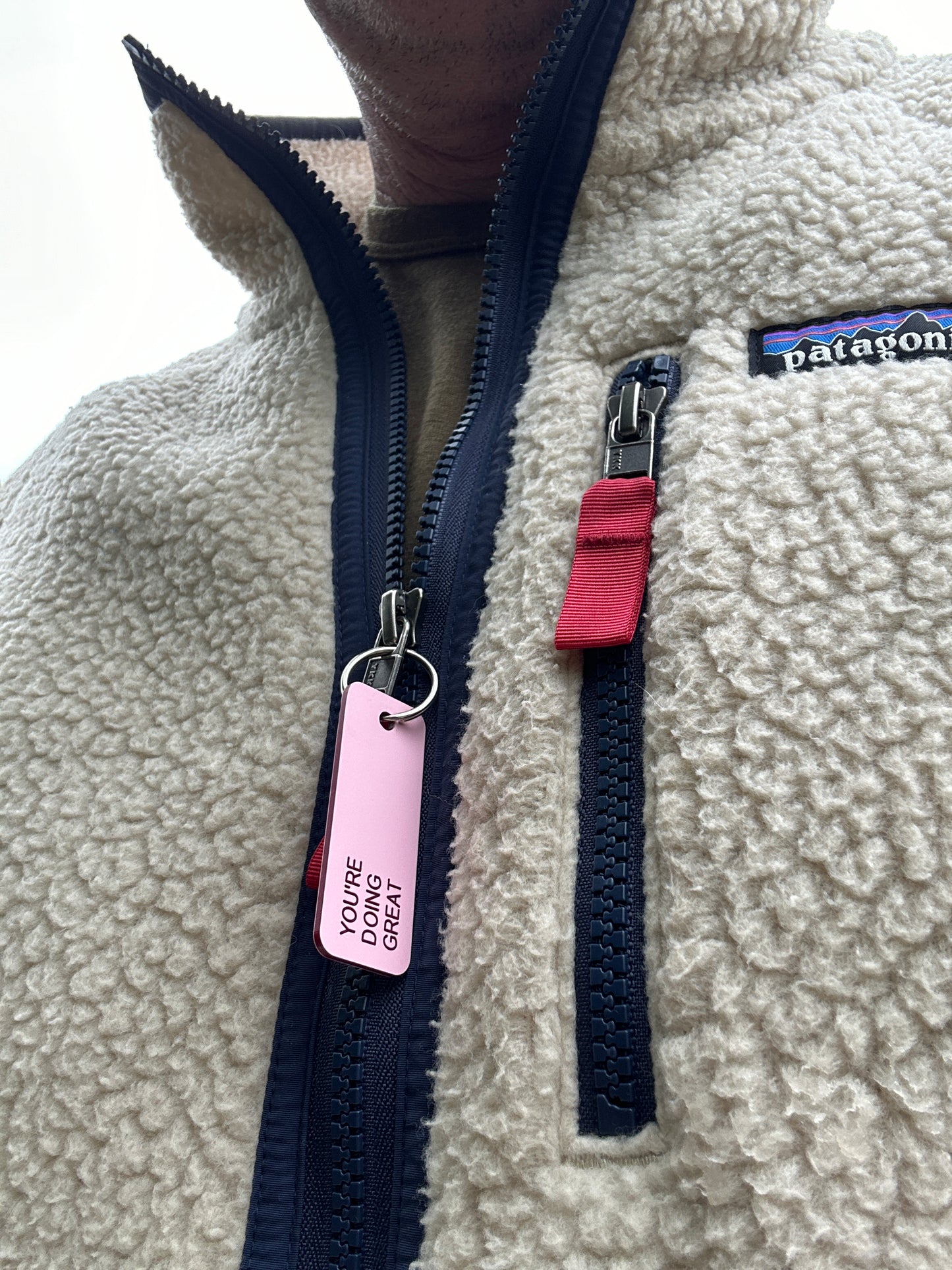 You're awesome & you're doing great keytag (pink)